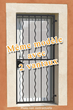 Grille ouvrante en fer forgé Aurore 2 vantaux