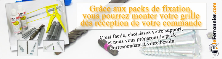 Pack de fixation pour grilles en Fer Forgé