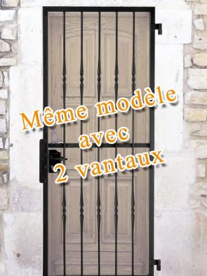 Grille ouvrante en fer forgé Armelle 2 vantaux