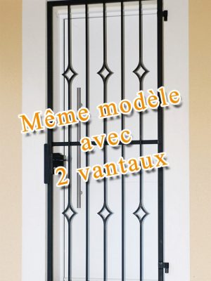 Grille ouvrante en fer forgé Lydie 2 vantaux