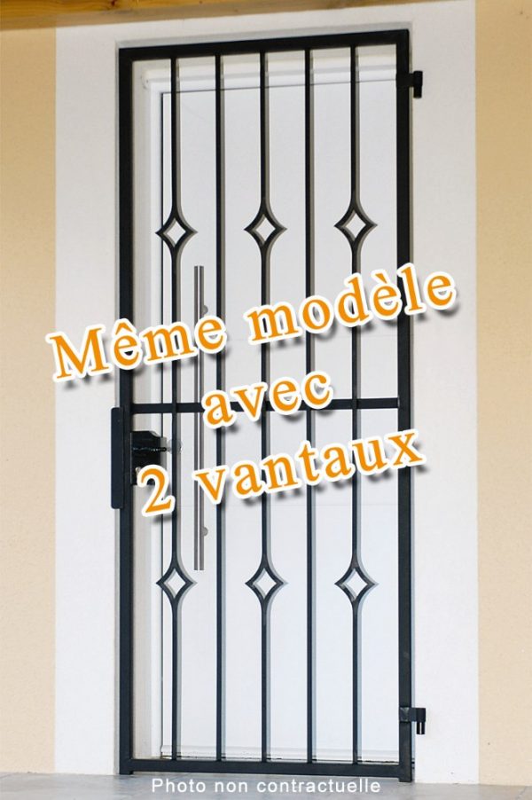 Grille ouvrante en fer forgé Lydie 2 vantaux