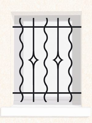 Grille de fenêtre en fer forgé Marcel