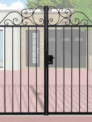 Portail en fer forgé ouvrant Béatrice avec Volutes