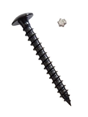 Vis penture M7x60mm Zinguée noir avec élément anti-intrusion Tx30