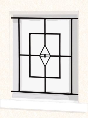 Grille de fenêtre en fer forgé Plume