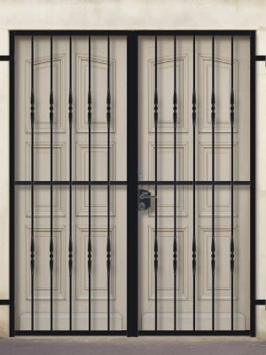 Grille ouvrante en fer forgé Armelle 2 vantaux