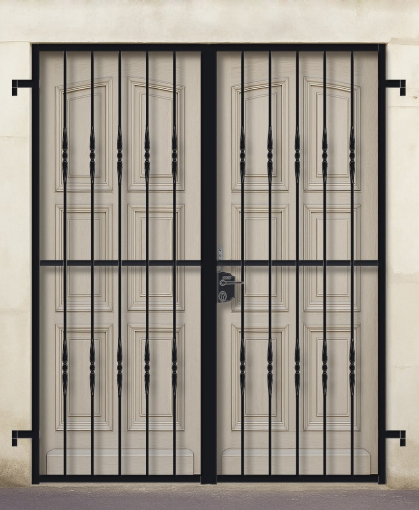 Grille ouvrante en fer forgé Armelle 2 vantaux