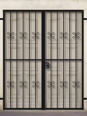 Grille ouvrante en fer forgé Aude 2 vantaux