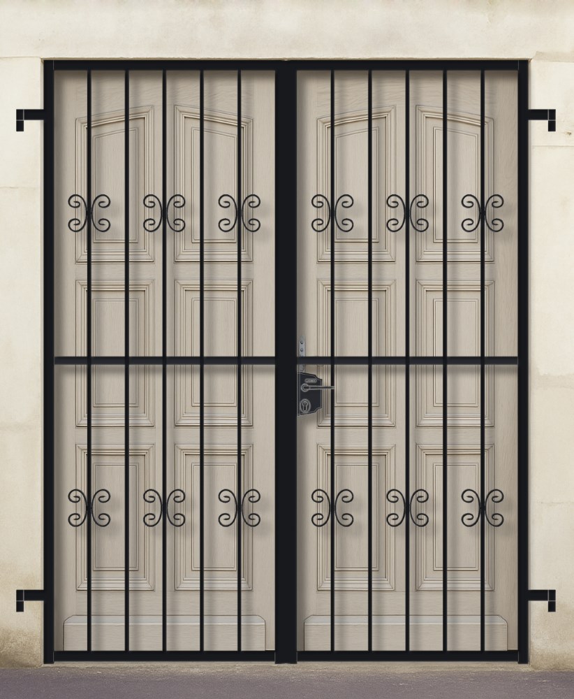 Grille ouvrante en fer forgé Aude 2 vantaux