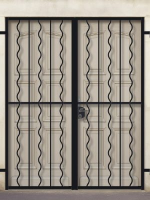 Grille ouvrante en fer forgé Aurore 2 vantaux