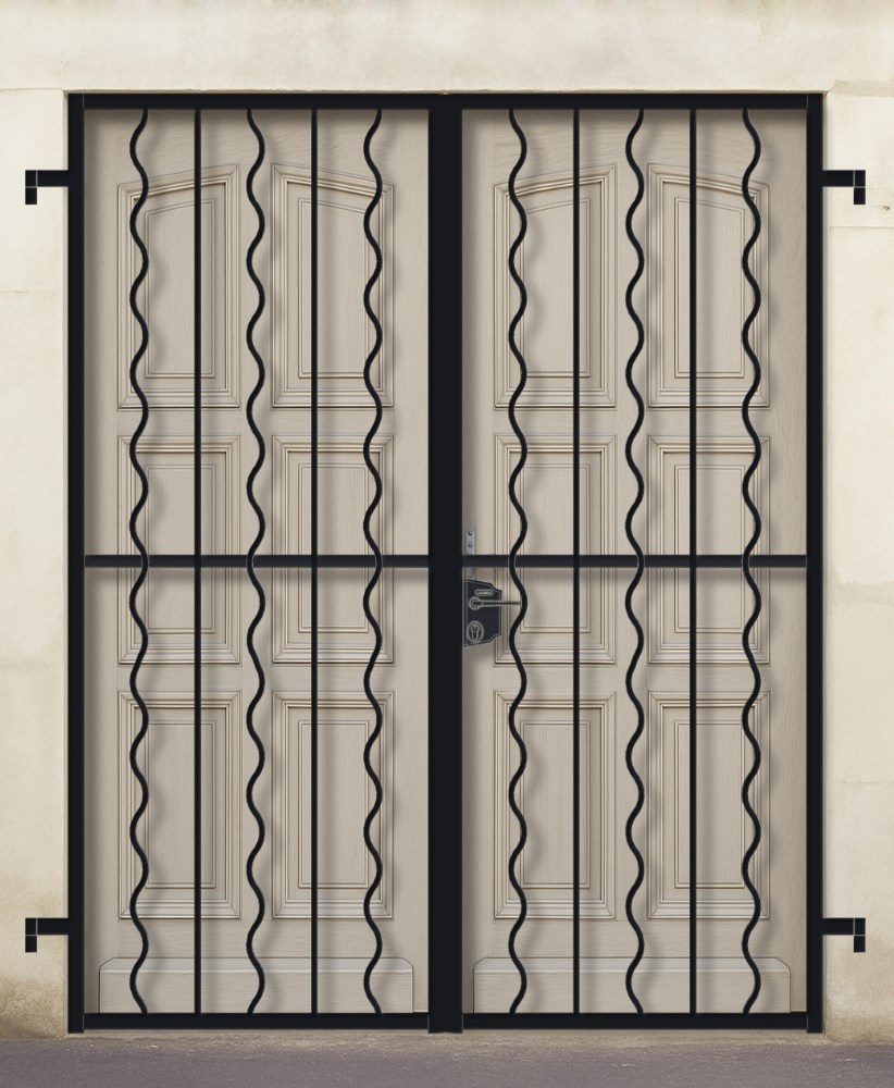 Grille ouvrante en fer forgé Aurore 2 vantaux