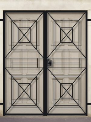 Grille ouvrante en fer forgé Géraldine 2 vantaux