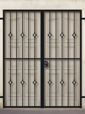 Grille ouvrante en fer forgé Lydie 2 vantaux