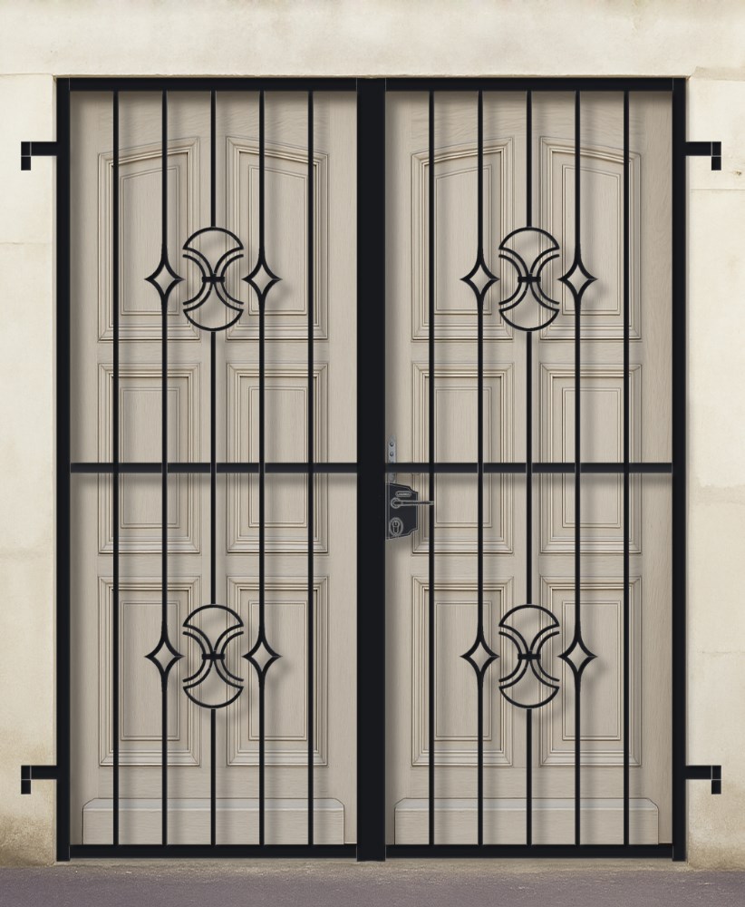 Grille ouvrante en fer forgé Natanel 2 vantaux