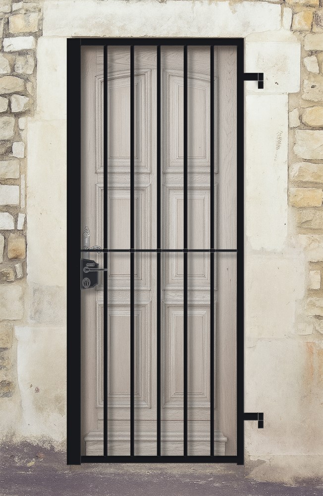 Grille ouvrante en fer forgé Rose 1 vantail