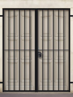 Grille ouvrante en fer forgé Rose 2 vantaux