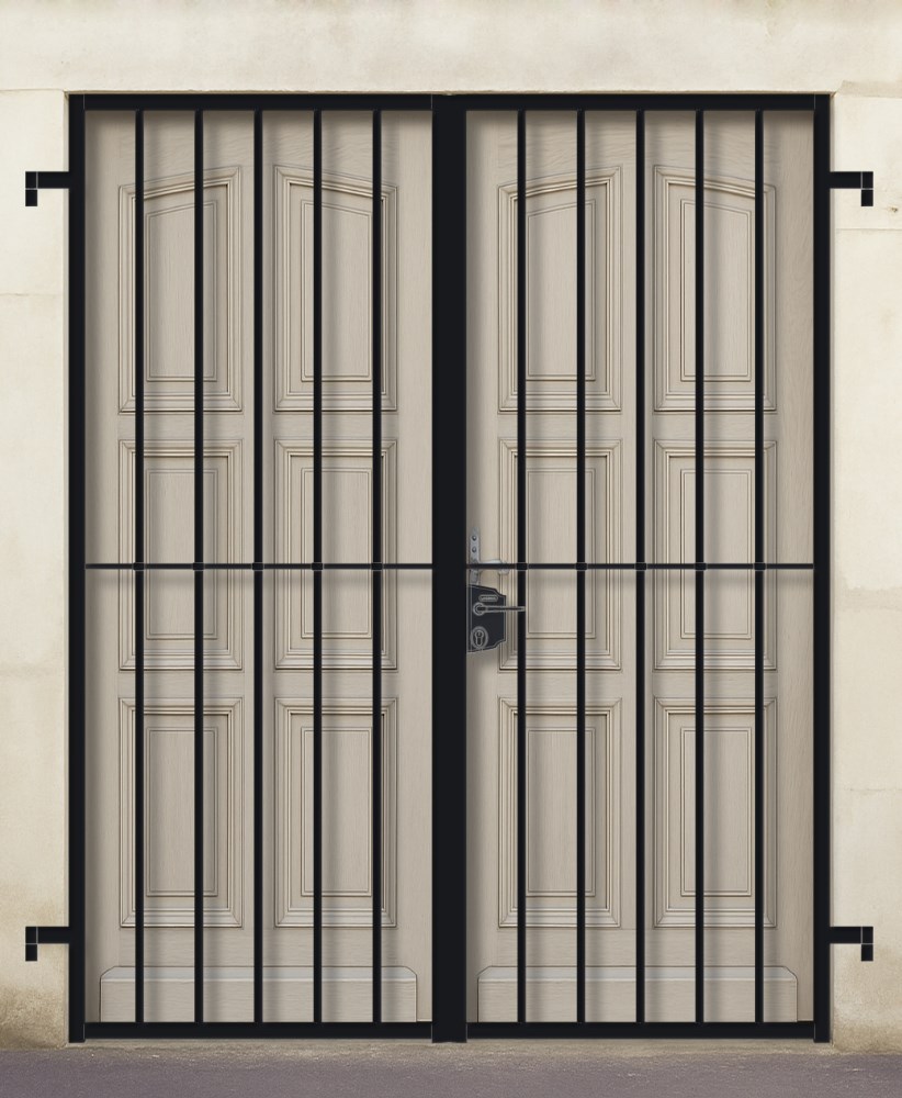 Grille ouvrante en fer forgé Rose 2 vantaux