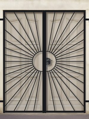 Grille ouvrante en fer forgé Sam 2 vantaux