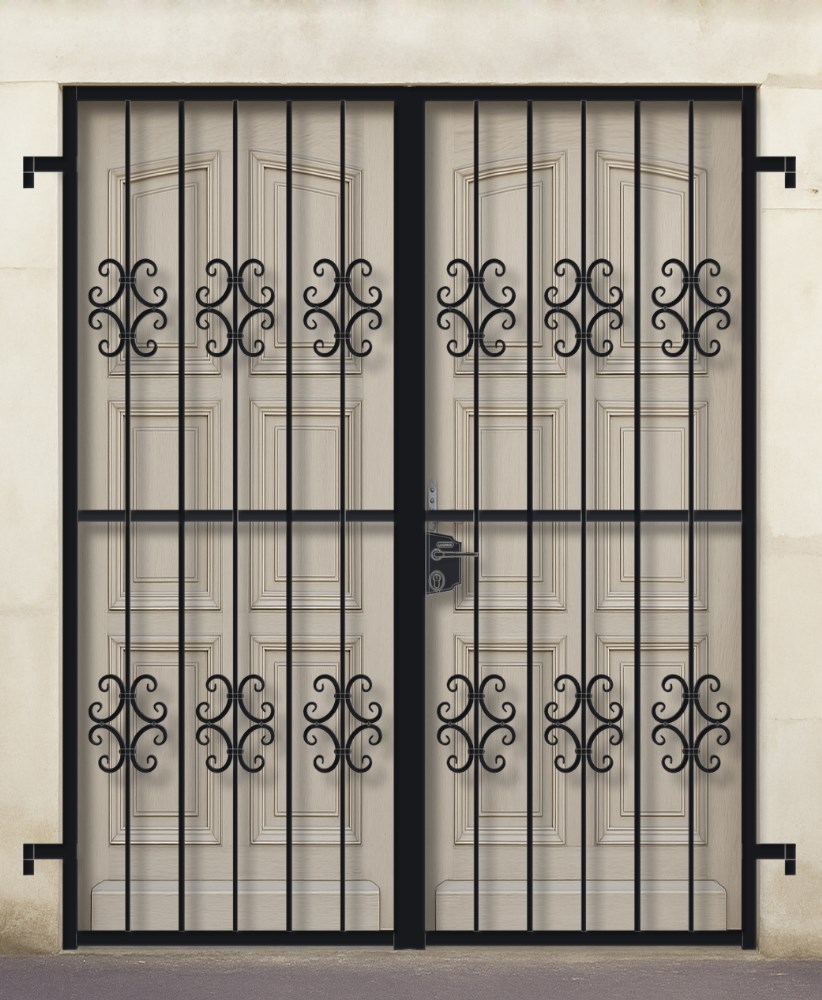 Grille ouvrante en fer forgé Valérie 2 vantaux